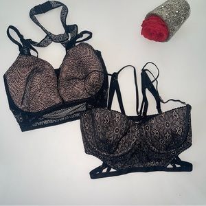Lot Of 2 Victoria’s Secrets Long Style Plunge & Balconet Bras Size 34DD NWT